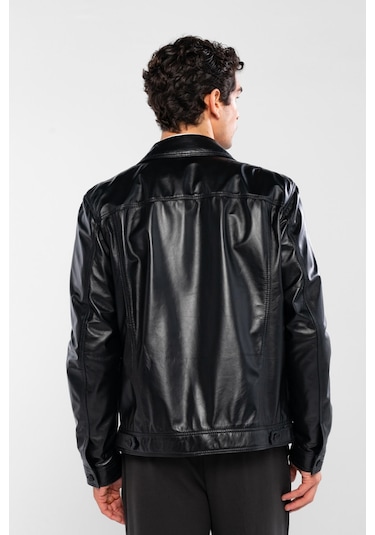 Tamer Tanca Erkek Hakiki Deri Siyah Deri Deri Mont 415 K-899 Y Erk Dr Mont Y25 Sıyah Dr Siyah