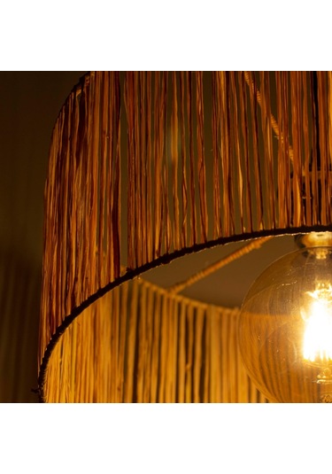 Opal Avize Doğal Muz Lifi Işlemeli: 40Cm