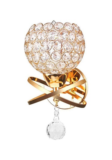 Kristal Duvar Aplikleri Yatak Odası Duvar Lambası Yuvarlak Modern Başucu Duvar Işıkları Yemek Odası Koridor Işık, Renk Altın