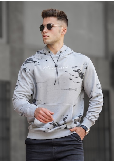 Madmext Madmext Boyalı Gri Erkek Sweatshirt 5291-boyalı Gri Boyalı Gri