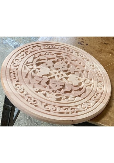 Ahşap Oymalı Sehpa Tablası 40 Cm.