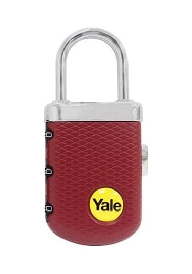 Yale Zarif Tip Şifreli Asma Kilit - Bordo - Blister - YP3/31/123/1B