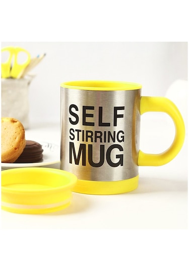 Kişiye Özel Kendini Karıştıran Mikser Kupa Termos Bardak Sarıi - Çok Renkli