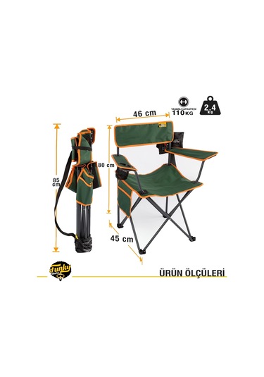 Funky Chaırs Camper Katl. Kamp Piknik San. Pet. Yeş/turuncu Yeşil-turuncu