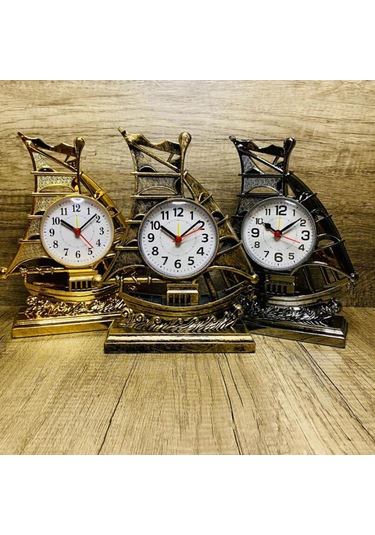 Suntek Masa Saati Dekorasyon Pille Çalışan Çalar Saat Bronz
