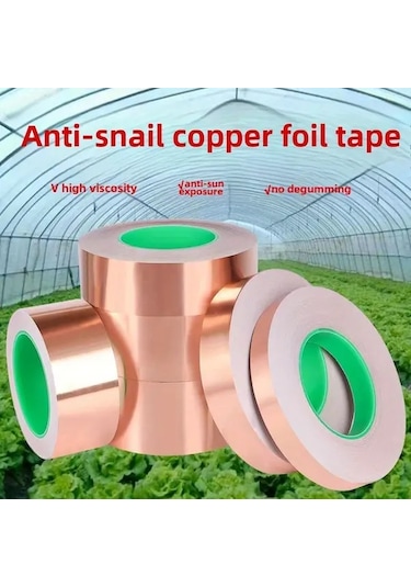 Sunshine011 Bahçe Salyangoz Önleyici 2cm Bakır Folyo Bant - Çiçek Ve Bitki Koruma, Elektriksiz