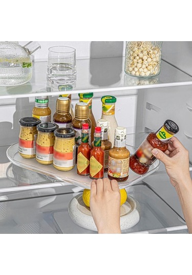 Büyük Boy Buzdolabı Organizerı: 360 Döner Mutfak Dolap Sıralayıcı, Yemek, İçecek Ve Kosmetikleri Saklamak İçin Pc Malzeme Şeffaf Şeffaf