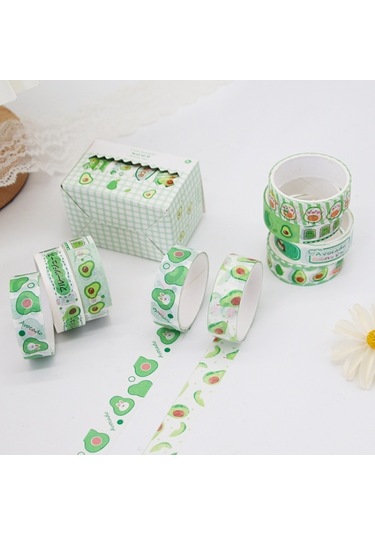 4pcs/kutu 15mm X 2m Avokado Kız Washi Bant El Hesap Malzemesi Random Delivery , Size:1 Boxes Diğer