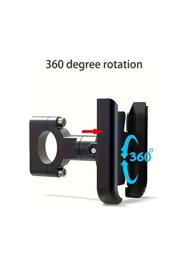 Xuweiwei Siyah Motosiklet Bisiklet Telefon Tutucu 360 Derece Ayarlanabilir Titreşmez Metal Aksesuar