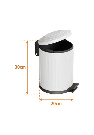 Aqua Bagno Midas Çöp Kovası -pedallı 5 Lt. , Beyaz