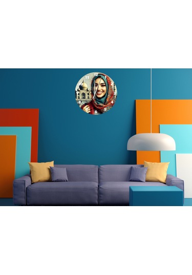 Ti-play Mutluk Ve İnanç 30x30cm Akrilik Dekoratif Modern Duvar Saati ÇOk Renkli