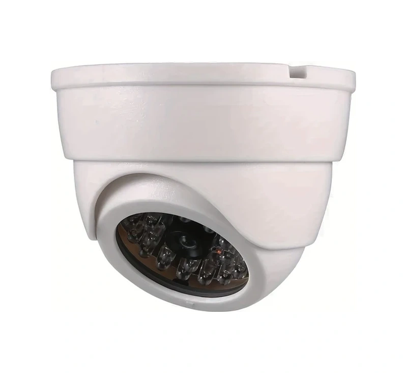 Cordial Beyaz, Kırmızı Led Işıklı, Pille Çalışan, Ev Ve İş Yeri İçin Simüle Güvenlik Kubbe Kamera