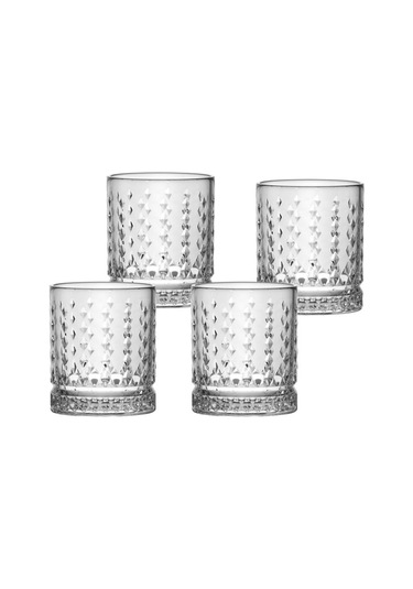 Bianca 4'lü Kristal Desenli Cam Meşrubat Bardağı Seti 222 Ml- Şık Ve Kullanışlı Şeffaf