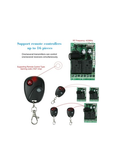 Pazly 433mhz 12v 2k 10a Röleli Alıcı + 2x2 Tuş Rf Kumanda 1527 Entegre - Akıllı Ev Otomasyon İçin Diğer