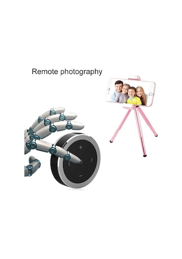 Didadodo Araba Kablosuz Bluetooth Denetleyici Kulaklısız Cep Telefonu Multimedya Çok Fonksiyonlu Direksiyon Uzaktan Kumanda Siyah