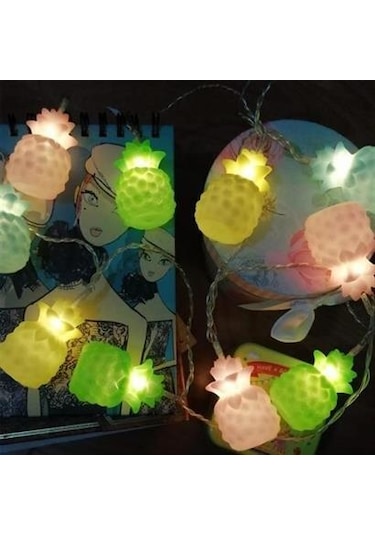 Karışık Renk Dekoratif Ananas Dolama 10 Lu Şerit Led Işık Zinciri - Aa90yt1089yu Renkli