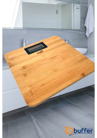 Techfit Bambu Banyo Baskülü Yüksek Hassasiyetli Darbelere Dijital