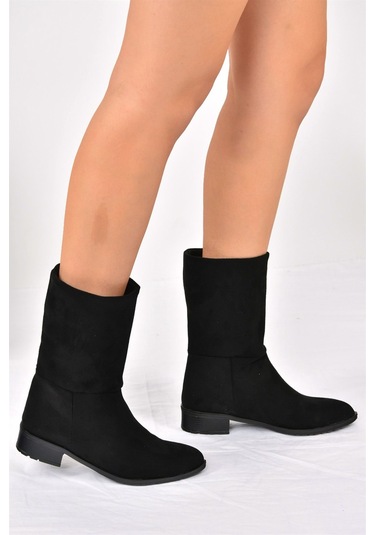 Fox Shoes  Siyah Süet Düz Taban Günlük Kadın Bot L726597702 Siyah-Süet