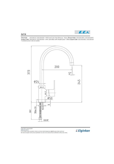 Eca 102118109 Nita Esnek Uçlu Eviye Bataryası Siyah