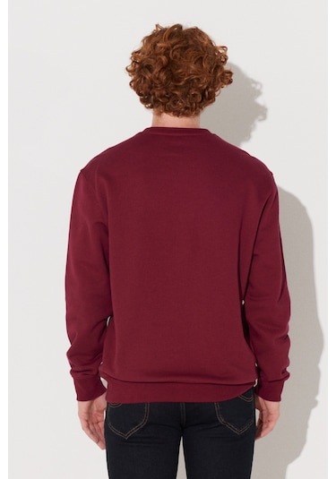 Lee Regular Fit Normal Kesim Bisiklet Yaka %100 Pamuk Bordo Erkek Sweatshirt L81IRYA84 Bordo