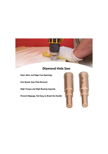 Maiyame 16mm Elmas Matkap Ucu, Büyük Talaş Çıkışlı, Yüksek Tork, Cam, Fayans, Taş, Mermer İçin, 2 Adet Paket