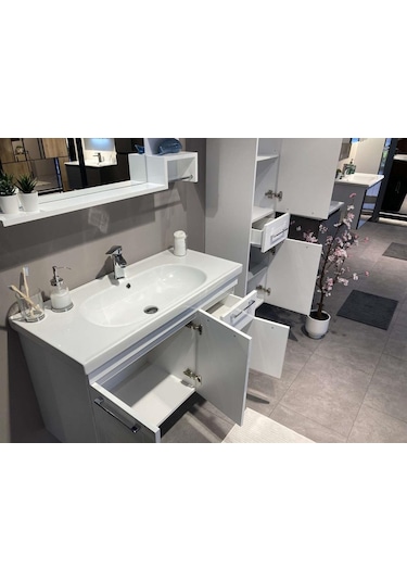 Orka Perge 85 Alt Modül + Lavabo Parlak Beyaz Lake Diğer