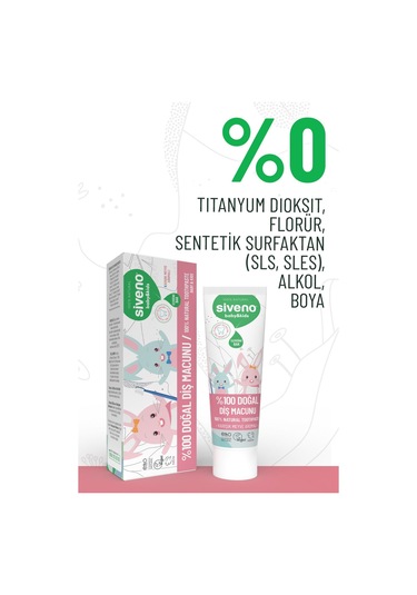 Siveno %100 Doğal Diş Macunu Bebek - Çocuk İçin Karışık Meyve Aromalı Florürsüz 50 ml