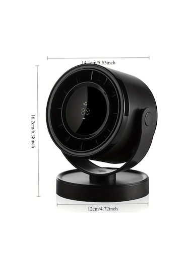 Motion003 Kompakt Usb Masa Fanı Siyah Sessiz Deliksiz Kurulum Pil Ofis Ve Ev İçin İdeal Mutfak Duvar Montajı