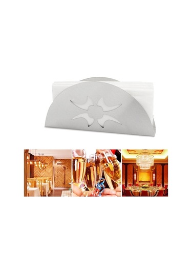 Novahub Masalar İçin Peçetelik Mutfak Aksesuarları Masa Dekorasyonu Peçetelik Gümüş