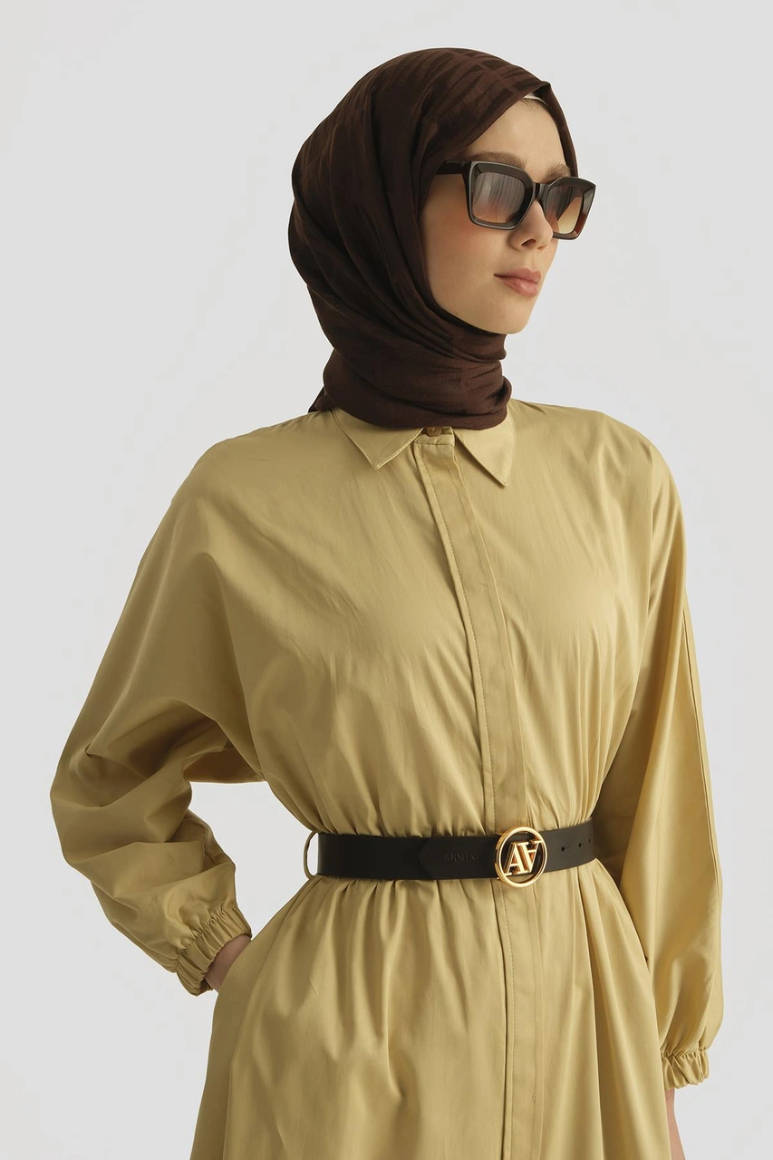 Armine Gömlek Elbise 25yd9025-1 Limon Sarı Sarı