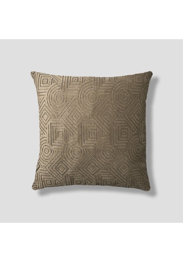 Sezyon Mira Desenli 45 45 Açık Kahverengi Kırlent Kılıfı Açık Kahverengi