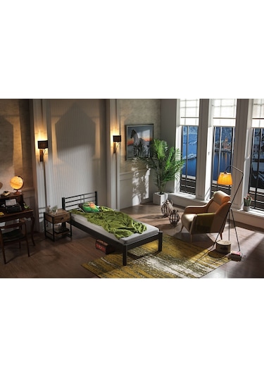 Bedliga Asos-S Ferforje Metal Tek Kişilik Karyola