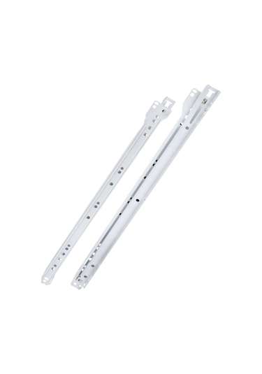 Beyaz Metal Çekmece Rayı Tekerlekli Mobilya Dolap Çekmece Rayı Beyaz 45cm 1 Takım Metal Çok Renkli