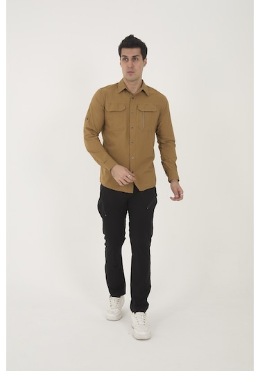 Camp Scoutland Camp376 Outdoor Tactical Rahat Ve Kullanışlı Su İticili Erkek Taktik Gömlek Hardal