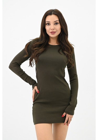 Koza Butik Kadın Pencere Detaylı Mini Elbise 5215-24 001