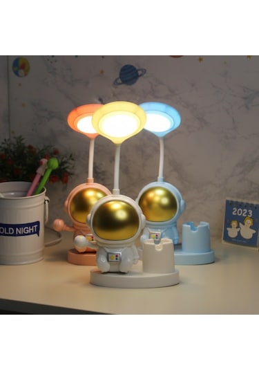 Büro Ev Ofis Hediyesi İçin Kalemlikli Astronot Motif Masa Lambası Diğer