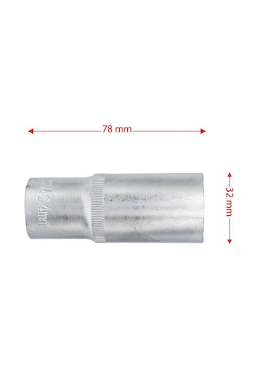 6458 Altı Köşe 1/2" Uzun Derin Lokma Anahtar 24 Mm