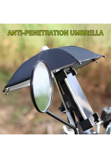 Ranyeek Motosiklet Telefon Şemsiyesi - Yağmur Ve Güneş Koruyucu, Kalın Polyester, 2 Bağlayıcı + 2 Zımba, Kırmızı Kırmızı