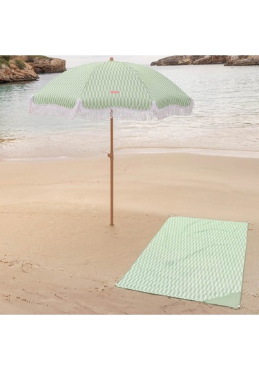 Flamingueo Caramel Plaj Ve Bahçe Şemsiyesi Yeşil Yeşil