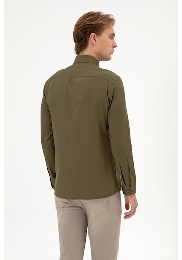 U.s. Polo Assn. Erkek Haki Gömlek Basic 50316723-vr027 Haki