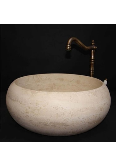 Traverten Bombeli Dizayn Lavabo