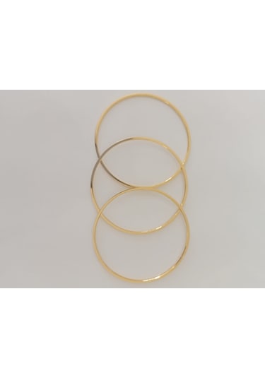 Akfecan Çelik 316l Üçlü Ajda Bilezik 60mm Altın