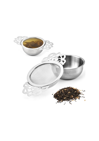 Sones 304 Paslanmaz Çelik Çaydanlık Dekoratif Kenar Çay Filtresi, Renk: Gümüş