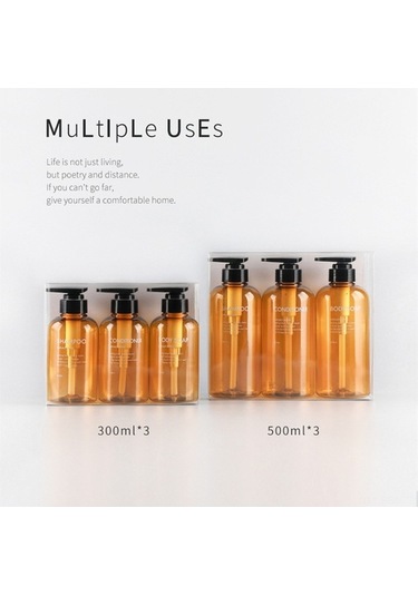 Ulzyvf Büyük Kapasiteli 300/500ml Şampuan & Losyon Dispenser Seti - Pratik Dayanıklı Mavi Mavi