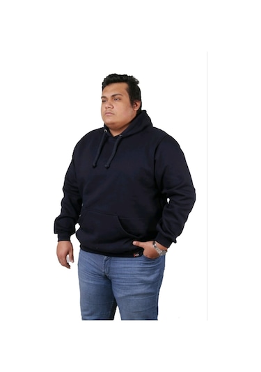 Eks Büyük Beden Erkek Kapşonlu Sweatshirt