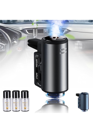 Akıllı Araba Hava Temizleyici, 2024 Yeni Akıllı Araba Hava Temizleyici Difüzör Parfümlü 3 Şişe Hava Temizleyici, Akıllı Araba Kokusu Siyah