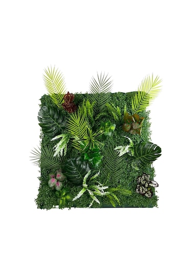 Yapay Çiçek Duvar Kaplama 1M2 100x100Cm Panel Şimşir Dik Duvar Uy