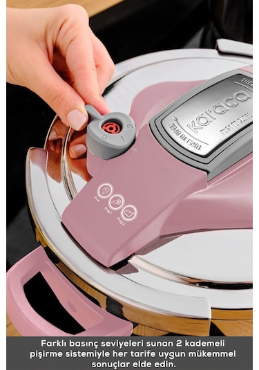 Karaca Perfect Pink İndüksiyon Tabanlı Düdüklü Tencere Seti 4+6 Lt