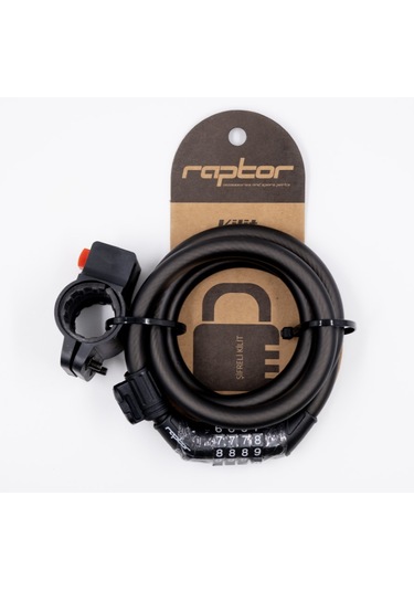 Raptor - Şifreli Spiral Kilit 12 120cm Siyah