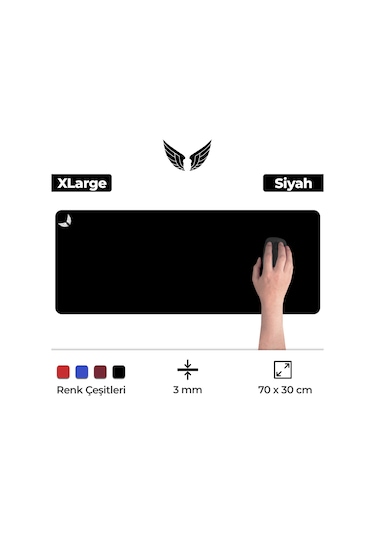 GoLite Gaming Mouse Pad Oyuncu MousePad 70 x 30 CM Klavye Fare Altlığı Siyah XL